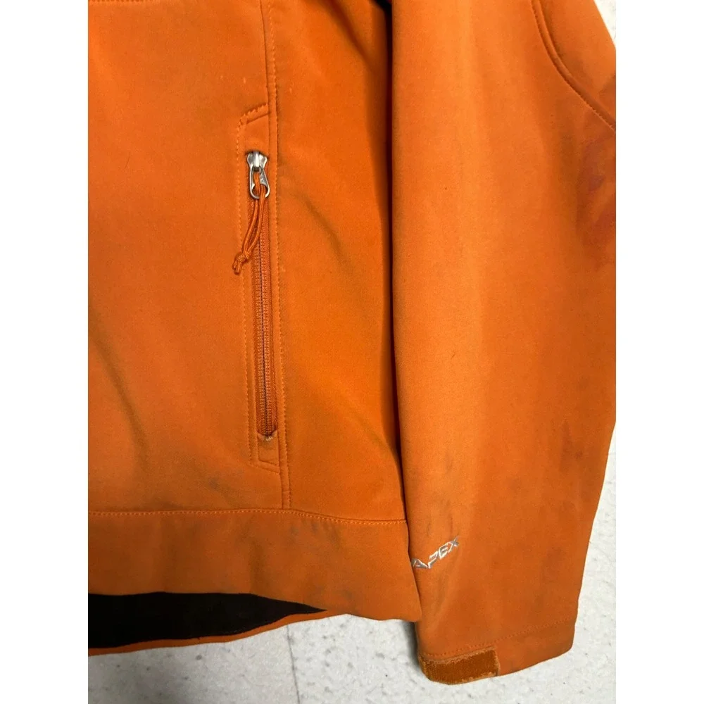 The North Face Apex Softshell Jacket Mens Orange Full Zip Fleece Lined 7737